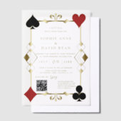 Luxury QR Code Roaring 20er Art Deco Hochzeit Pergament Einladungen (Versetzt)
