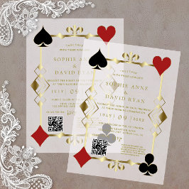 Luxury QR Code Roaring 20er Art Deco Hochzeit Pergament Einladungen