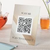 Luxury QR Code Sign | Scan Me Table Sign | Minimal Sockelschild (In Situ)