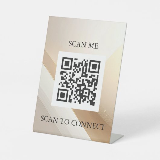 Luxury QR Code Sign | Scan Me Table Sign | Minimal Sockelschild (Vorderseite)