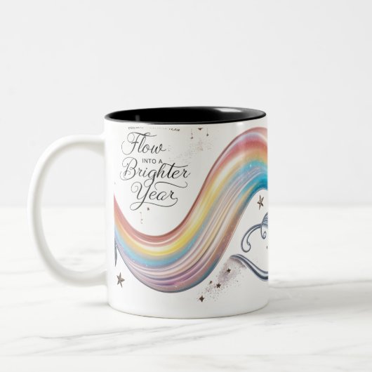 Luxury Rainbow Flow Brighter Year Two-Tone Mug Zweifarbige Tasse (Links)