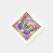 Luxury Rainbow Glitter Butterfly Party Paper Serviette (Ecke)