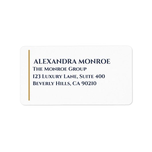 Luxury Real Estate Address – Minimal Elegant Adressaufkleber (Vorne)