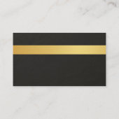 Luxury Real Estate Agent Black Gold Stone Visitenkarte (Rückseite)