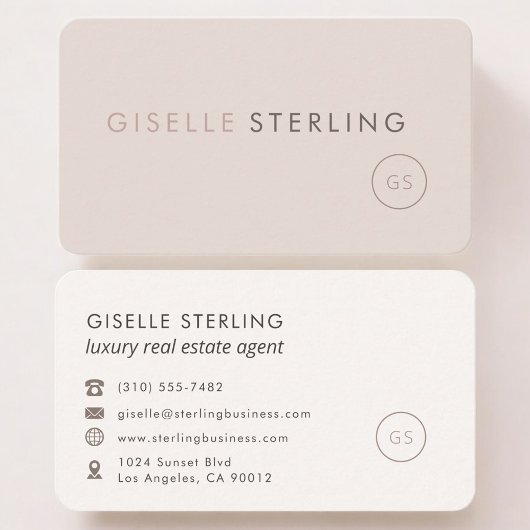 Luxury Real Estate Agent Feminine Professional  Visitenkarte