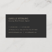 Luxury Real Estate Agent Monogram Professional Visitenkarte (Rückseite)