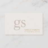 Luxury Real Estate Agent Monogram Professional Visitenkarte (Vorderseite)