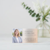 Luxury Real Estate Agent Photo Brushed Metal Visitenkarte (Stehend Vorderseite)