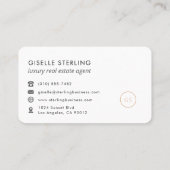 Luxury Real Estate Agent Professional Visitenkarte (Rückseite)