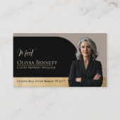 Luxury Real Estate Arch Frame Photo Black Gold Visitenkarte (Vorderseite)