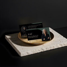 Luxury Real Estate Arch Frame Photo Black Gold Visitenkarte