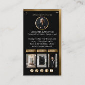 Luxury Real Estate Black Gold Social Media Photos Visitenkarte (Vorderseite)