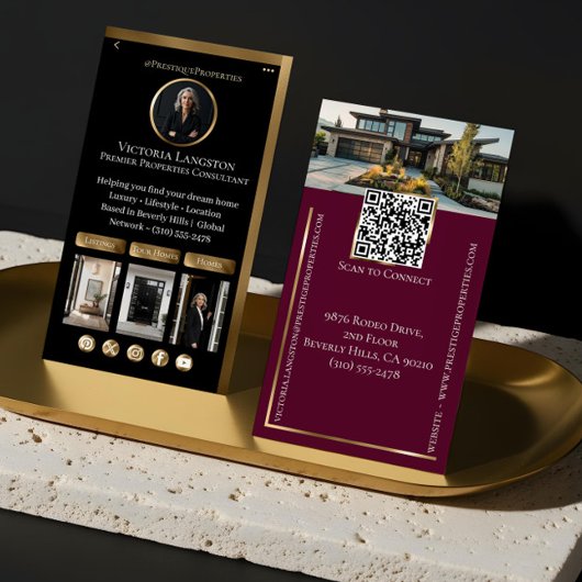Luxury Real Estate Black Gold Social Media Photos Visitenkarte