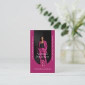 Luxury Real Estate Elegant Black Gold & Pink Photo Visitenkarte (Stehend Vorderseite)