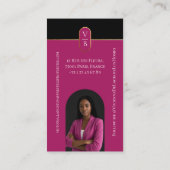 Luxury Real Estate Elegant Black Gold & Pink Photo Visitenkarte (Rückseite)