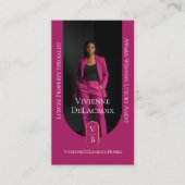 Luxury Real Estate Elegant Black Gold & Pink Photo Visitenkarte (Vorderseite)