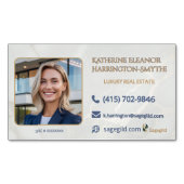 Luxury Realtor Photo Magnet—Call, Email, Visit Magnetische Visitenkarte (Vorderseite)