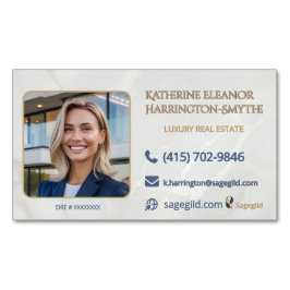 Luxury Realtor Photo Magnet—Call, Email, Visit Magnetische Visitenkarte