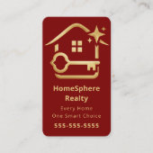 Luxury Realtor Real Estate Agent Broker Deep Red Visitenkarte (Vorderseite)