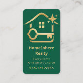 Luxury Realtor Real Estate Agent Broker Green Visitenkarte (Vorderseite)