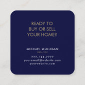 Luxury Realtor Square Business Card Quadratische Visitenkarte (Rückseite)
