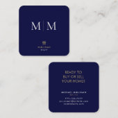 Luxury Realtor Square Business Card Quadratische Visitenkarte (Vorne/Hinten)