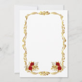 Luxury Red and Gold Floral Wedding Invitation Einladung (Rückseite)
