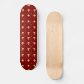 Luxury Red and Gold Vintage Damask Pattern Skateboard (Vorderseite)