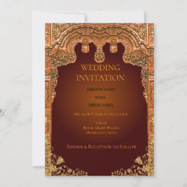 Luxury Red and Gold Wedding Invitation Einladung