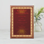 Luxury Red and Gold Wedding Invitation  Einladung (Stehend Vorderseite)