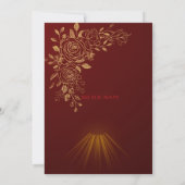 Luxury Red and Gold Wedding Invitation  Einladung (Rückseite)