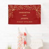 Luxury Red & Antique-Gold Wedding Banner (Insitu)