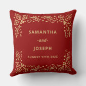 Luxury Red & Antique-Gold Wedding Kissen (Rückseite)