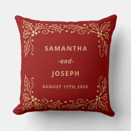 Luxury Red & Antique-Gold Wedding Kissen