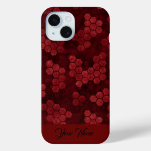 Luxury Red Black Hexagon Ihr Name Abstrakt Magie Case-Mate iPhone Hülle