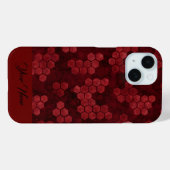 Luxury Red Black Hexagon Ihr Name Abstrakt Magie Case-Mate iPhone Hülle (Rückseite (Horizontal))