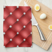 Luxury Red Diamond gepolstertes Muster Geschirrtuch (Viertel Falte)