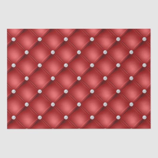 Luxury Red Diamond gepolstertes Muster Seidenpapier (Vorderseite)