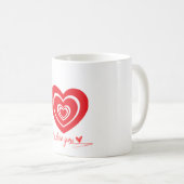 Luxury Red Heart Elegant Mug Kaffeetasse (VorderseiteRechts)