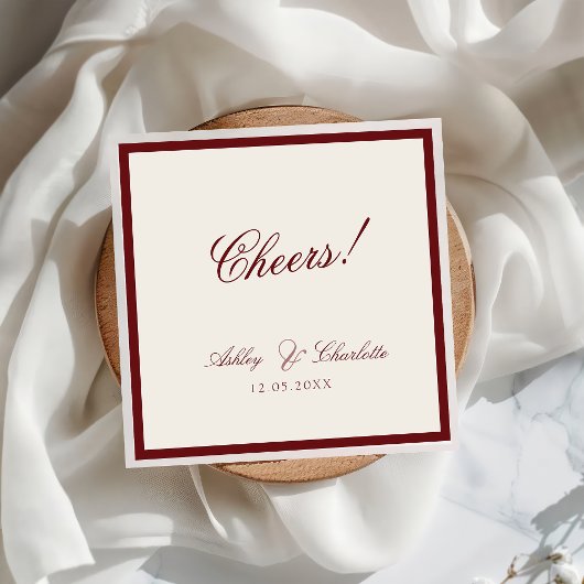 Luxury Red Old Money Wedding Napkins Serviette