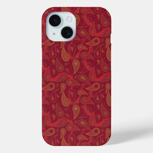 Luxury Red Orange Brown Paisley Abstrakt Magie Case-Mate iPhone Hülle (Rückseite)