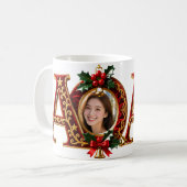 Luxury Red Velvet Gold Christmas Letter A Kaffeetasse (Vorderseite Links)
