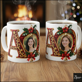 Luxury Red Velvet Gold Christmas Letter A Kaffeetasse