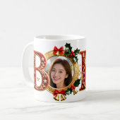 Luxury Red Velvet Gold Christmas Letter B Kaffeetasse (Vorderseite Links)