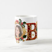Luxury Red Velvet Gold Christmas Letter B Kaffeetasse (Mittel)