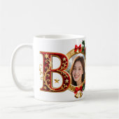 Luxury Red Velvet Gold Christmas Letter B Kaffeetasse (Links)