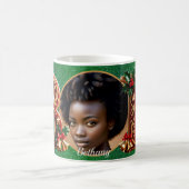 Luxury Red Velvet Gold Christmas Letter B Kaffeetasse (Mittel)