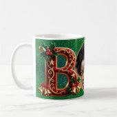 Luxury Red Velvet Gold Christmas Letter B Kaffeetasse (Links)