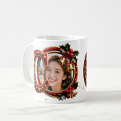 Luxury Red Velvet Gold Christmas Letter c Kaffeetasse (Vorderseite Links)
