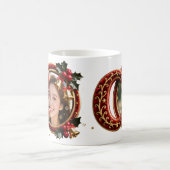 Luxury Red Velvet Gold Christmas Letter c Kaffeetasse (Mittel)